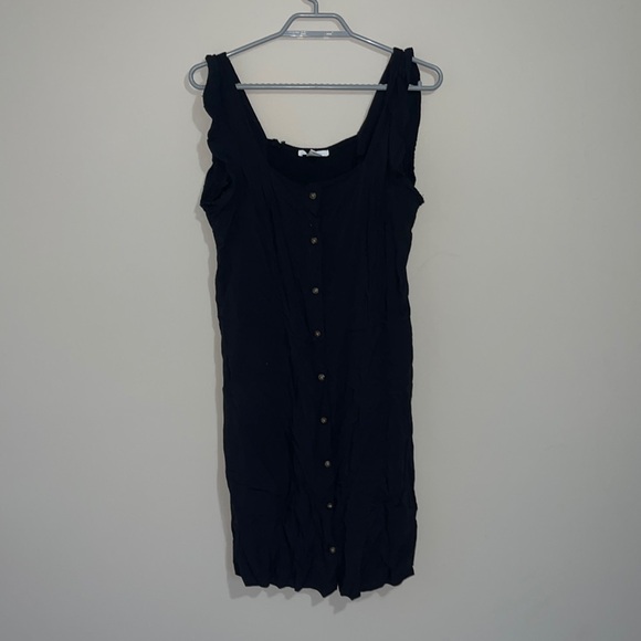 Black rip zone button up dress - Picture 2 of 10